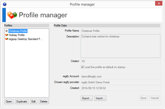 profile manager main